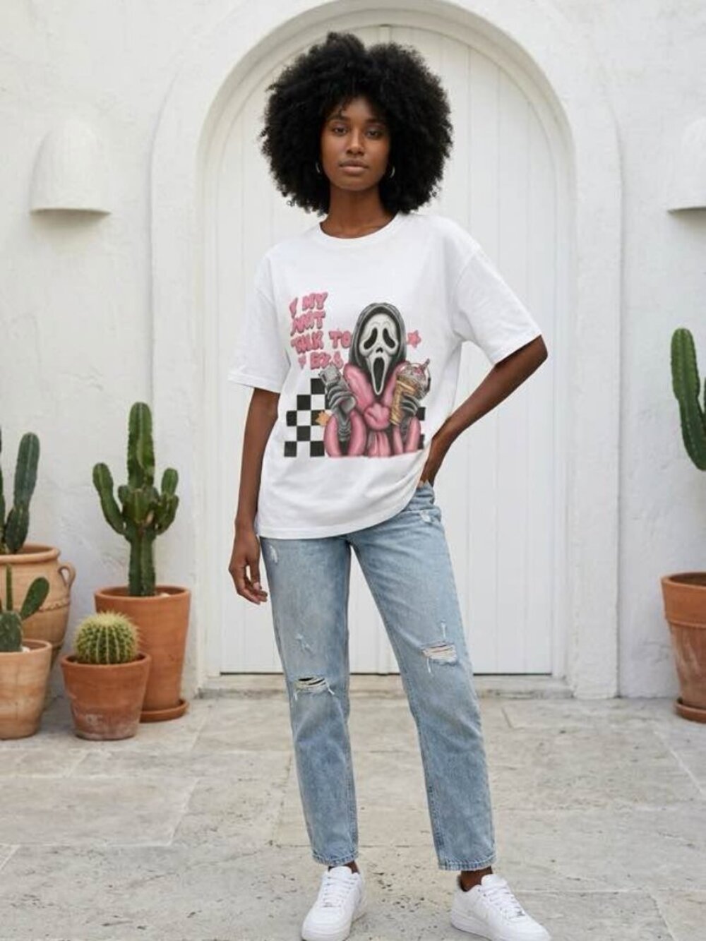 Don’t Talk to Me Ghost Graphic T-Shirt White